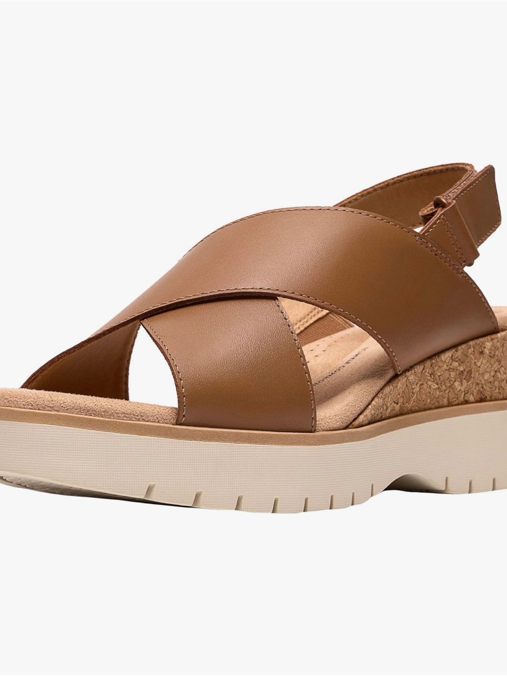 Clarks Collection Leather Heeled Sandals -Diaz Cross Size 9.5 Tan NIB - Picture 8 of 11